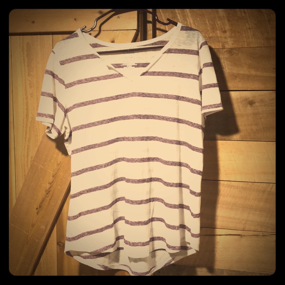 White and purple T-shirt